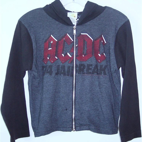 AC/DC L/S ZIPPER HOODIE SIZE 4T *NWT* Sweatshirt Designer Kids Wear Rocker - Picture 1 of 2